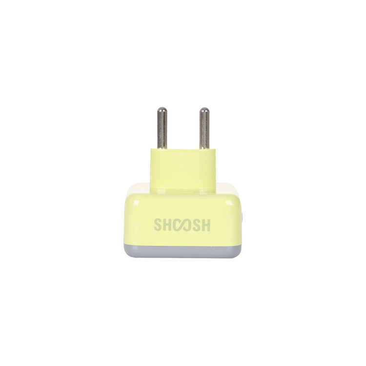 تبدیل برق 3 به 2 تایمر دار Shoosh مدل SH90 - زرد - SMO