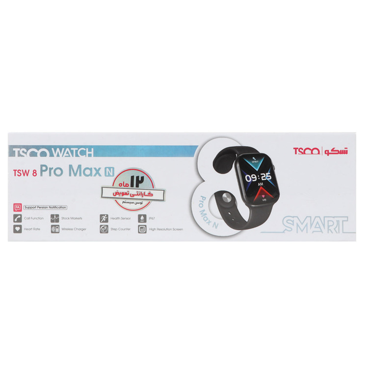 ساعت هوشمند TSCO مدل TSW 8 Pro Max N - مشکی